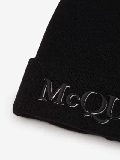 Shop Alexander Mcqueen Wool And Cashmere Hat In Black