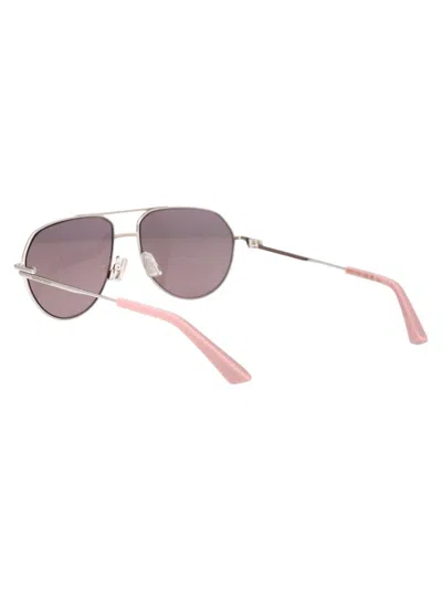 Shop Bottega Veneta Sunglasses In 004 Silver Silver Violet