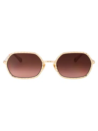 Shop Chloé Chloe Sunglasses In 002 Gold Gold Copper