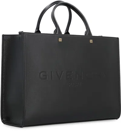 Shop Givenchy G Leather Tote In Black