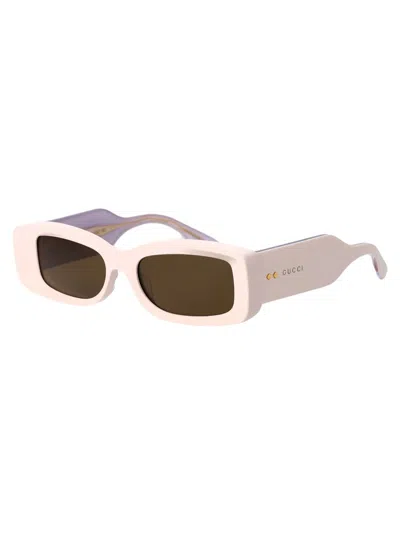 Shop Gucci Sunglasses In 003 Ivory Ivory Brown