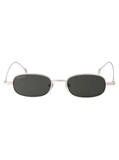 Shop Gucci Sunglasses In 008 Silver Silver Grey