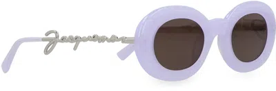 Shop Jacquemus Pralu Sunglasses In Lilac