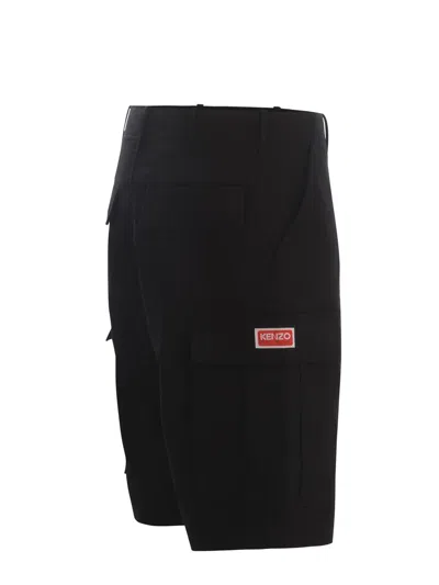 Shop Kenzo Cargo Shorts In Black