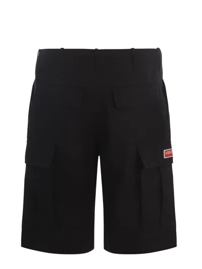 Shop Kenzo Cargo Shorts In Black