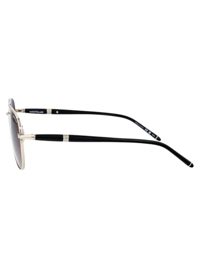 Shop Montblanc Sunglasses In 002 Silver Black Violet
