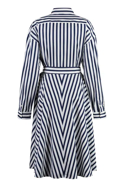 Shop Polo Ralph Lauren Belted Cotton Shirtdress In White