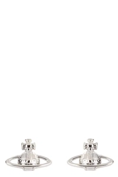 Shop Vivienne Westwood Suzie Logo Earrings In Silver