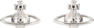 Shop Vivienne Westwood Suzie Logo Earrings In Silver