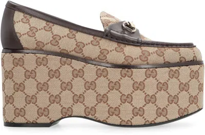 Shop Gucci Platform Loafers In Beige