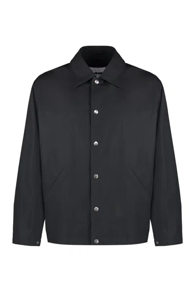 Shop Jil Sander Cotton Overshirt In Black