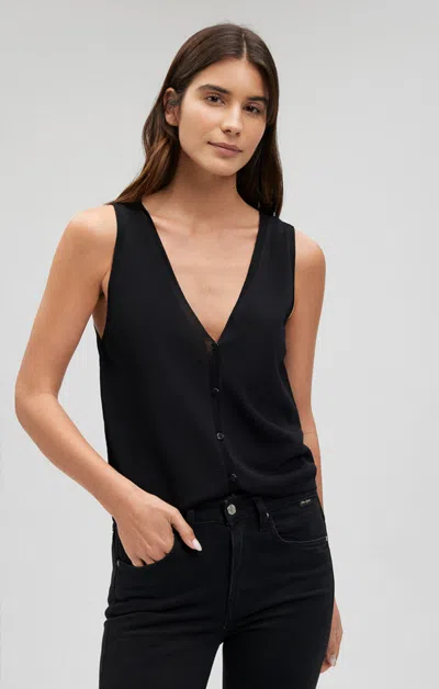 Shop Mavi Button Sweater Vest In Black