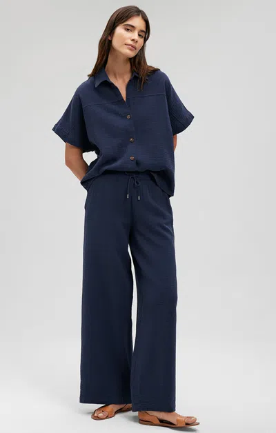 Shop Mavi Gauze Pants In Navy Blazer In Dark Blue
