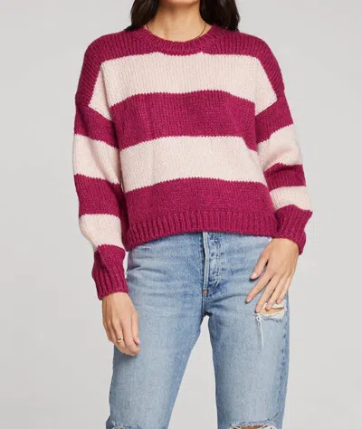 Shop Saltwater Luxe Lexie Sweater In Berry In Pink
