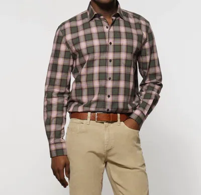 Shop Johnnie-o Roanoke Tucked Button Up Shirt In Balsam In Brown