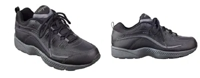 Shop Easy Spirit Women's Romy Sneaker - Wide Width In Black/dark Grey In Multi