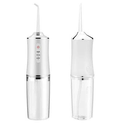 Shop Vysn Cordless Oral Irrigator Water Flosser W/ 3 Modes, 4 Nozzles, & Detachable Water Tank For Travel In White
