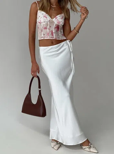 Shop Princess Polly Fluttering Maxi Skirt In White
