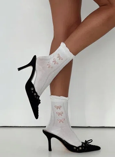 Shop Princess Polly Ambrose Bow Socks In White