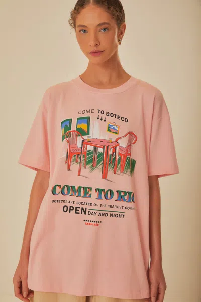 Shop Farm Rio Active Pink Come To Rio Organic Cotton Relaxed T-shirt