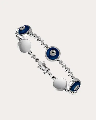 Shop Mevaris Women's Nazar Classic Five Eye Bracelet In Silver