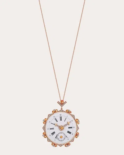 Shop Mevaris Women's Yellow Sapphire Illusion Pendant Necklace In Pink