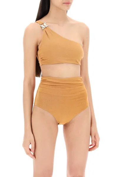 Shop Max Mara One-shoulder Bikini Top In Jersey And In Arancio