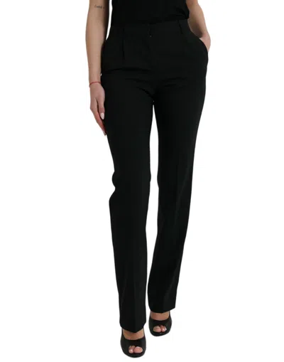 Shop Dolce & Gabbana Elegant Tapered Wool Trousers In Red