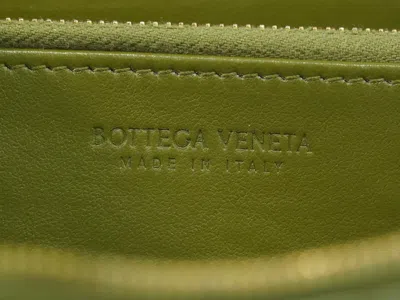 Shop Bottega Veneta Intrecciato Green Leather Wallet  ()