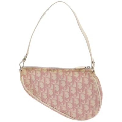 Shop Dior Saddle Pink Canvas Clutch Bag ()