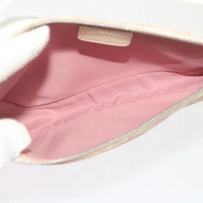 Shop Dior Saddle Pink Canvas Clutch Bag ()
