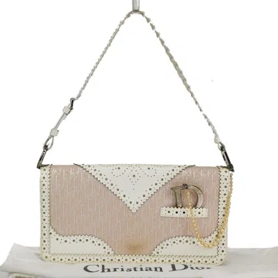 Shop Dior Trotter Pink Canvas Shoulder Bag ()