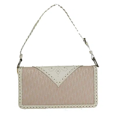 Shop Dior Trotter Pink Canvas Shoulder Bag ()