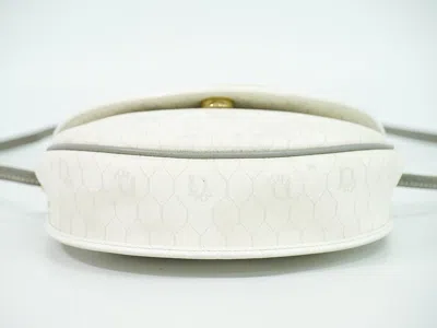 Shop Dior White Canvas Shoulder Bag ()
