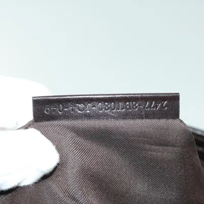 Shop Fendi Zucchino Brown Canvas Shoulder Bag ()