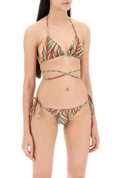 Shop Reina Olga "animal Print Miami Bikini Set In Oro
