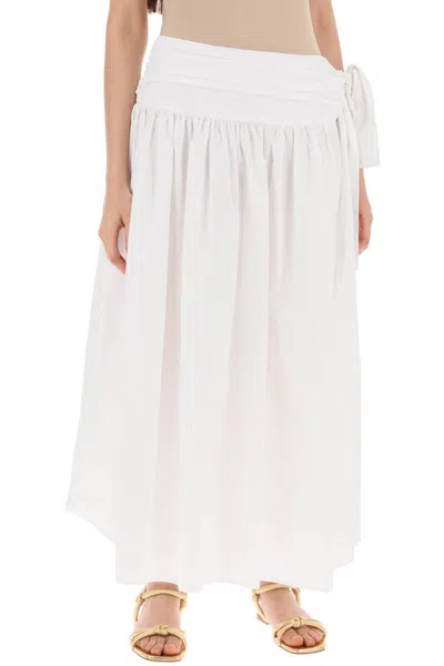 Shop Magda Butrym Cotton Midi Skirt For Women In Bianco