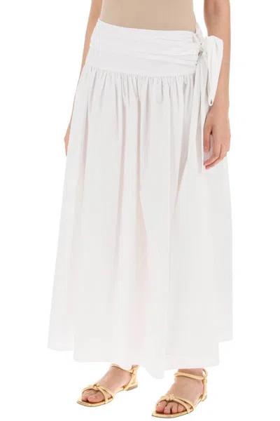 Shop Magda Butrym Cotton Midi Skirt For Women In Bianco