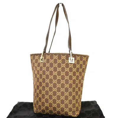 Shop Gucci Gg Canvas Brown Canvas Shoulder Bag ()