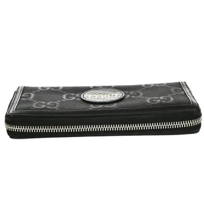 Shop Gucci Gg Pattern Black Canvas Wallet  ()