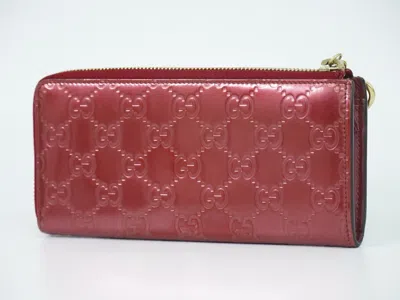 Shop Gucci Gg Pattern Red Canvas Wallet  ()