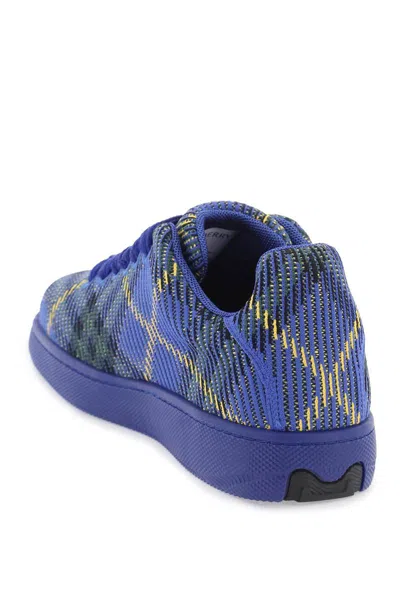Shop Burberry Sneakers Box With Check Processing In Blu