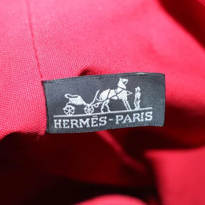Shop Hermes Hermès Polochon Red Canvas Shoulder Bag ()