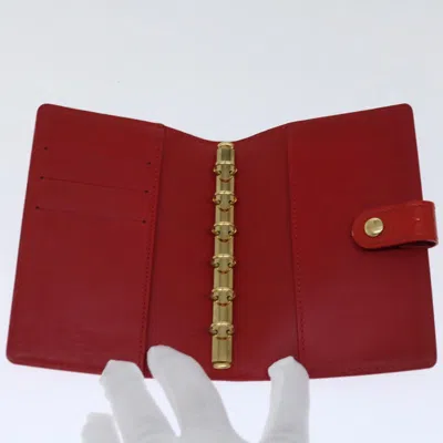 Pre-owned Louis Vuitton Agenda Cover Red Patent Leather Wallet  ()