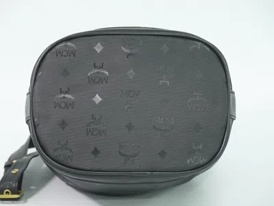 Shop Mcm Visetos Black Leather Shopper Bag ()