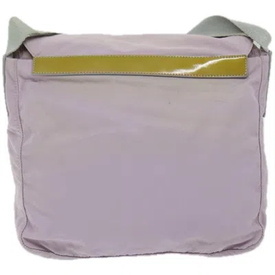 Shop Prada Saffiano Purple Synthetic Shoulder Bag ()