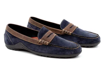 Shop Martin Dingman Bill Safari Loafer Suede In Navy In Blue