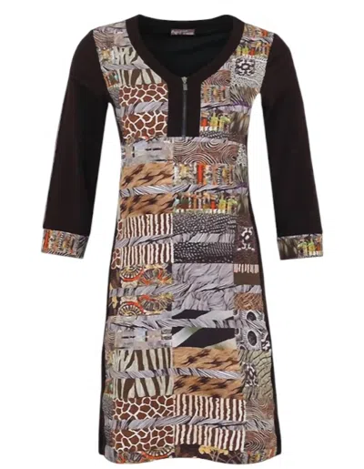 Dolcezza Simply Art Joy Burlington Dress In Multi Color In Multi