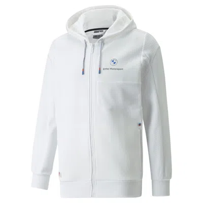 Shop Puma Men's Bmw M Motorsport Hooded Sweat Jacket In White