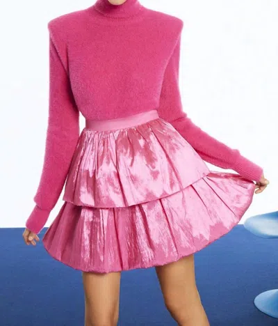Shop Nocturne Tiered Balloon Skirt In Pink